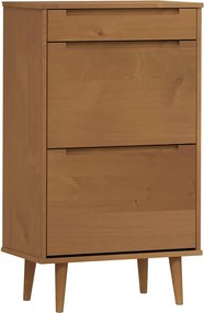 vidaXL Pantofar "MOLDE", maro, 59,5x35x103 cm, lemn masiv de pin