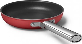 Tigaie cu capac SMEG CKFF2401RDM, 1,9 l, Ø24 cm, Acoperire cu teflon, Pana la 250°C, fără PFAS, Inductie, Rosu
