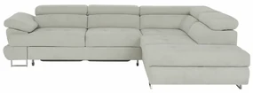 Colţar extensibil, material textil gri deschis, model dreapta, BUTON R