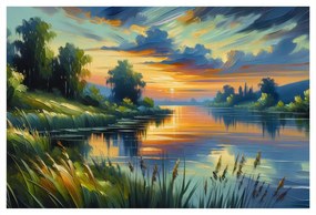 Tablou apus de soare la lac
