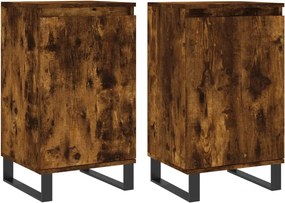 vidaXL Dulapuri, 2 buc., stejar fumuriu, 40x35x70 cm, lemn prelucrat