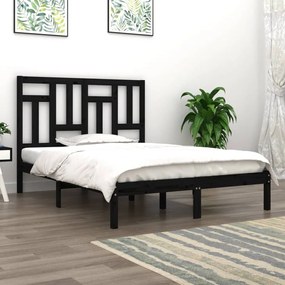 Cadru pat 5FT King Size, negru, 150x200 cm, lemn masiv de pin Negru, 150 x 200 cm