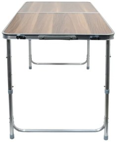 Masă pliabilă de tabără maro/crom