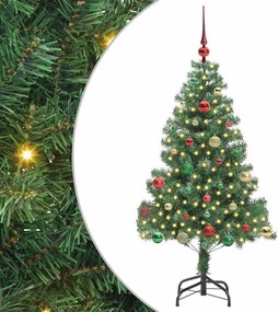 vidaXL Brad de Crăciun cu 150 LED cu suport Verde 150 cm PVC