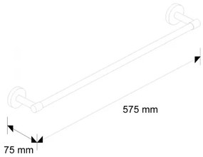 Suport pentru prosoape L500, 57,5 cm, crom