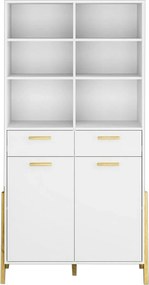 Biblioteca BELLE, alb, PAL laminat, 103x41x197 cm