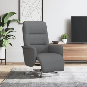vidaXL Fotoliu rabatabil cu suport de picioare, gri închis, textil