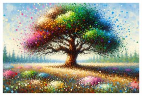 Tablou arborele vieții în vârtej de culori