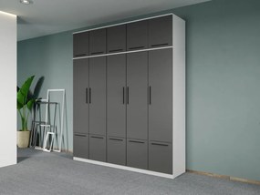 Set mobila dormitor 4 piese Alb/Gri Levi C26