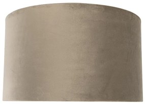 Abajur din catifea taupe 35/35/20 cu interior auriu