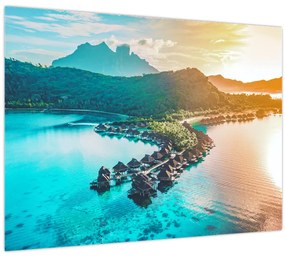 Tablou pe sticlă - Bora Bora (70x50 cm)