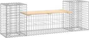 vidaXL Bancă de grădină cu gabion, 183x41x60,5 cm, lemn masiv pin