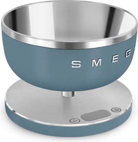 Cantar de bucatarie Smeg Collezione KSC01SBMWW, Pana la 5 kg/5 l, Functie TARA, Afisaj LED, Baza antiderapanta, Baterie reincarcabila, Albastru cenusiu