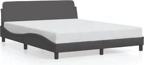 vidaXL Cadru de pat, Dover, gri, 160x200 cm, piele ecologică