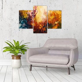 Tablou - pictură abstractă de flori (90x60 cm)