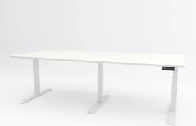 Birou cu înălțime reglabilă electric 180°, Viva Upgrade, triple motor, 150 kg - Alb