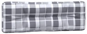 Perne de canapea din paleti, 2 buc., gri model carouri 2, model gri carouri, 120 x 80 x 10 cm