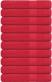 vidaXL Prosoape FROGN 10 buc., roșu, 100x200 cm, 360 g/m²