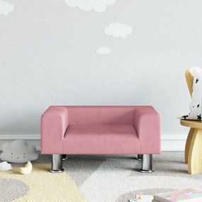 3196339 vidaXL Canapea pentru copii, roz, 50x40x26,5 cm, catifea