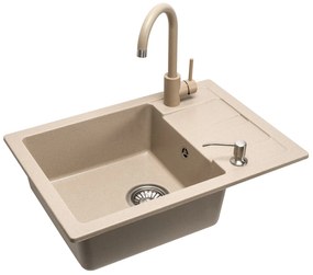 Chiuveta bucatarie Granit Nils Bej set 5in1