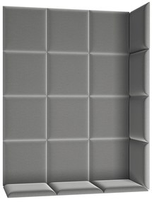 Set 19 panouri tapițate Quadra 120x160 cm (Gri). 1051983