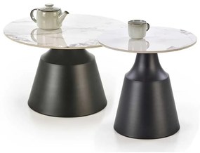 Măsuță de cafea Xyla, marmură / negru
