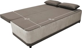 Canapea extensibilă, gri-bej Taupe, SENTY