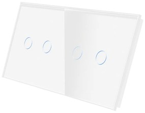 Panou Intrerupator Dublu + Dublu cu Touch Din Sticla LUXION