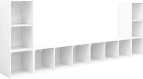 vidaXL Dulapuri TV, 4 buc., alb, 107x35x37 cm, lemn prelucrat