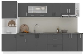 Set Bucatarie Karo V29, Antracit/Alb, Blat Thermo 28 mm, L 320 cm