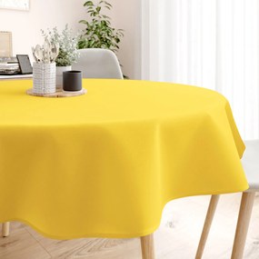 Goldea față de masă 100% bumbac galben - rotundă Ø 130 cm