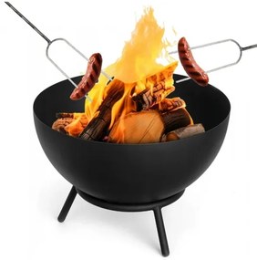 Focar portabil pentru lemne 57x30 cm, negru