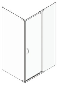 Cabina de dus Mediterraneo, Catania 100x80, cu usa batanta si perete lateral fix
