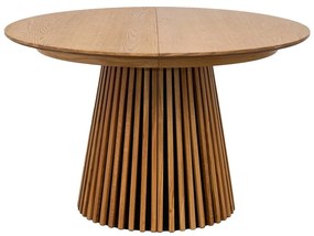 Masă de dining rotundă extensibilă cu blat cu aspect de lemn de stejar ø 120 cm Osaka – House Nordic