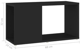 Comoda TV, negru, 60x24x32 cm, PAL 1, Negru