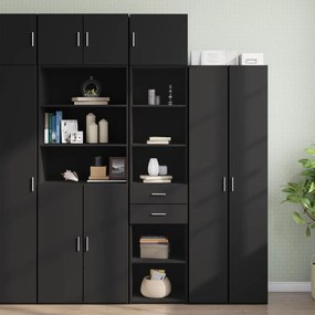 vidaXL Dulap depozitare slim negru 45x42,5x225 cm lemn prelucrat