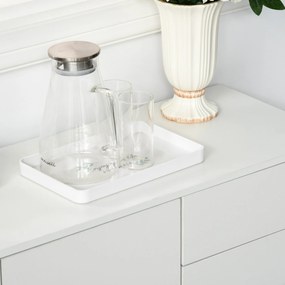 HOMCOM Bufet de depozitare 2 sertare glisante 3 uși poliță reglabilă panouri aglomerate 117 x 36 x 74 cm alb | Aosom Romania