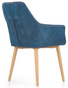 Scaun de bucaterie Ray, albastru/fag