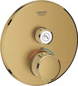 Baterie dus incastrata cu termostat Grohe Grohtherm SmartControl 1 iesire auriu periat Cool Sunrise