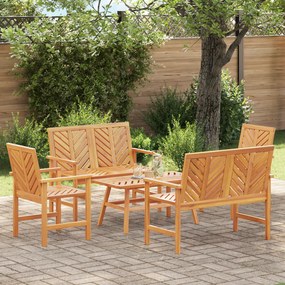 vidaXL Set lounge pentru grădină 5 Piese din lemn solid de acacia
