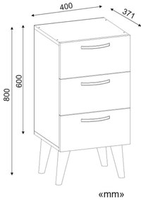 Noptieră BELLINI 80x40 cm maro/albă