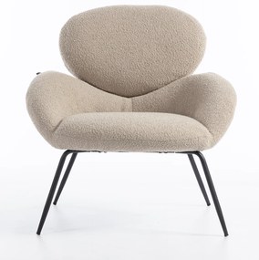 HR2045 Scaun Latte Boucle cu Bază Neagră