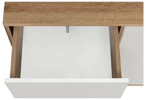 Vitrină albă/în culoare naturală cu aspect de lemn de stejar 84x165 cm Skandi – Støraa