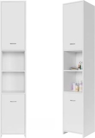 Dulap înalt de baie SILKE, 180×30×30cm, alb Casaria