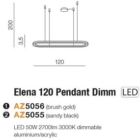 Lustra LED XXL suspendata design modern ELENA 120 DIMM GO