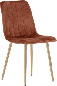 Scaun de catifea maro castan LAVA