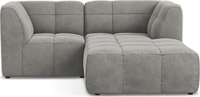 Colțar gri cu tapițerie din catifea (cu colț pe partea dreaptă/cu șezlong) Aloha – Makamii