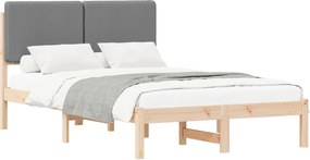 vidaXL Cadru de pat cu tăblie tapițată Gri deschis 120 x 200 cm