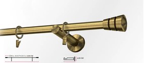 Galerie simpla PICIOR UNIVERSAL - CORSO-simpla /19 - AUR ANTIC (Alege marime: 320 cm)