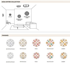 Aplica perete sau tavan design modern geometric Mida Medium Platino